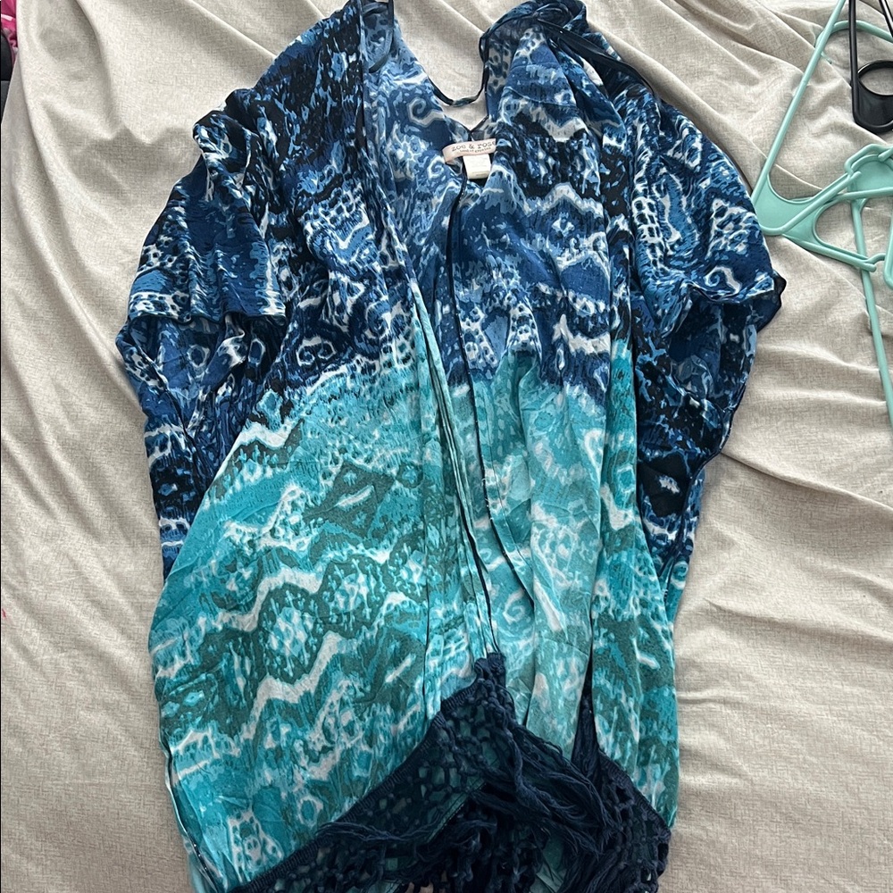 Marshalls Blue and Teal Patterned Cardigan
